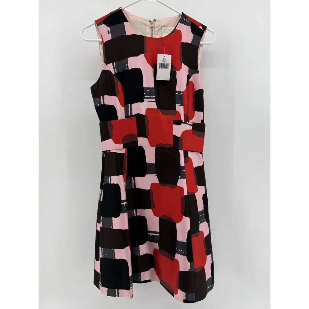 Kate Spade New York‎ Colorblock Pink Red Black Tank Maxi Dress Size 4 NWT